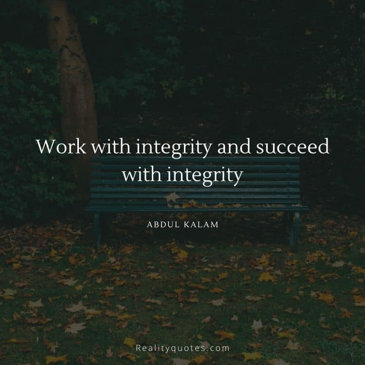 Work with integrity and succeed with integrity