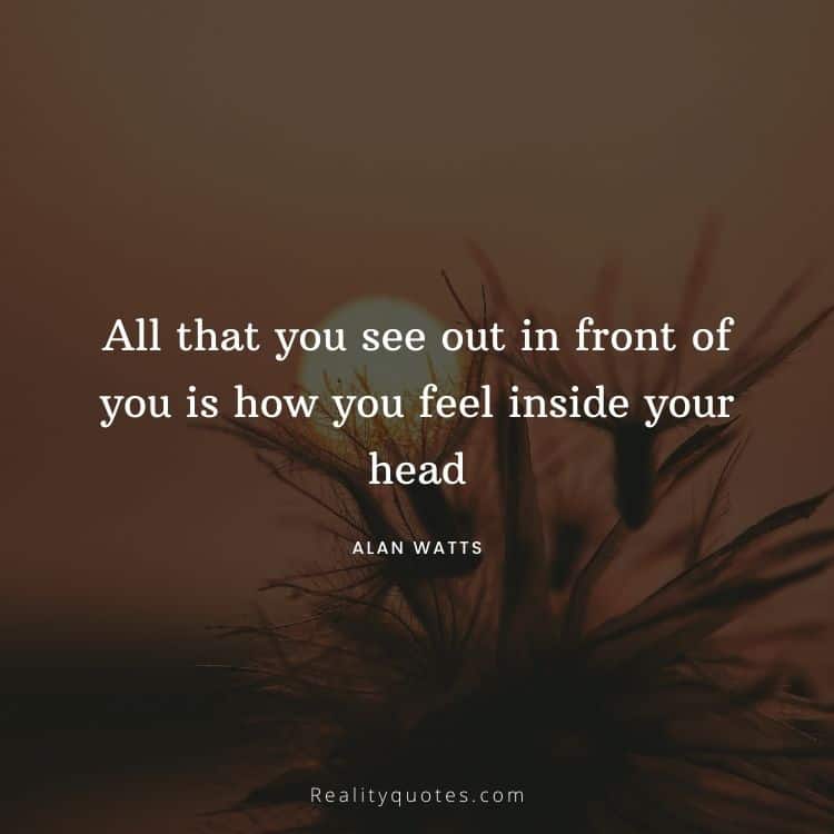 All that you see out in front of you is how you feel inside your head