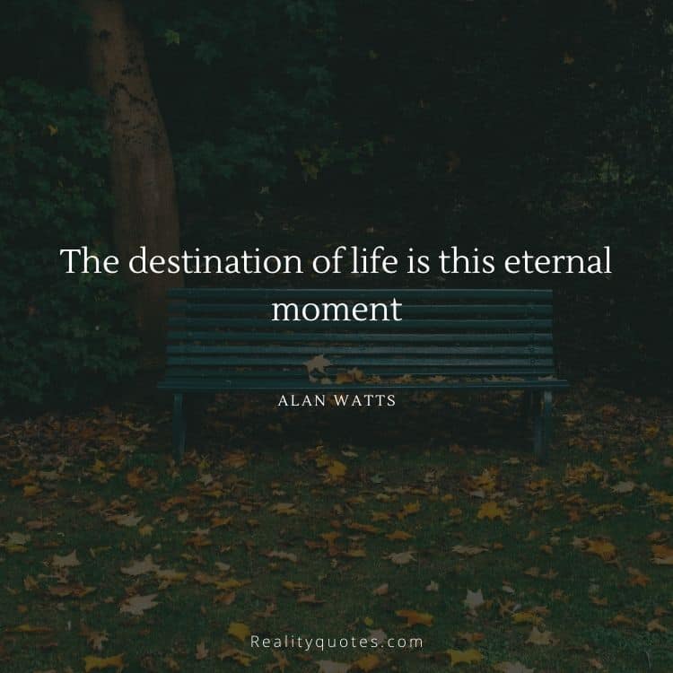 The destination of life is this eternal moment