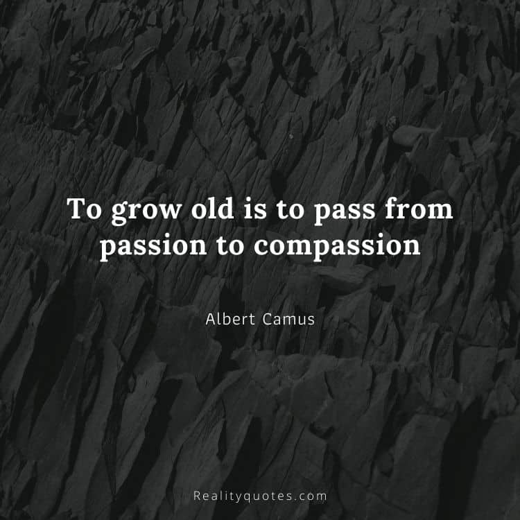 To grow old is to pass from passion to compassion