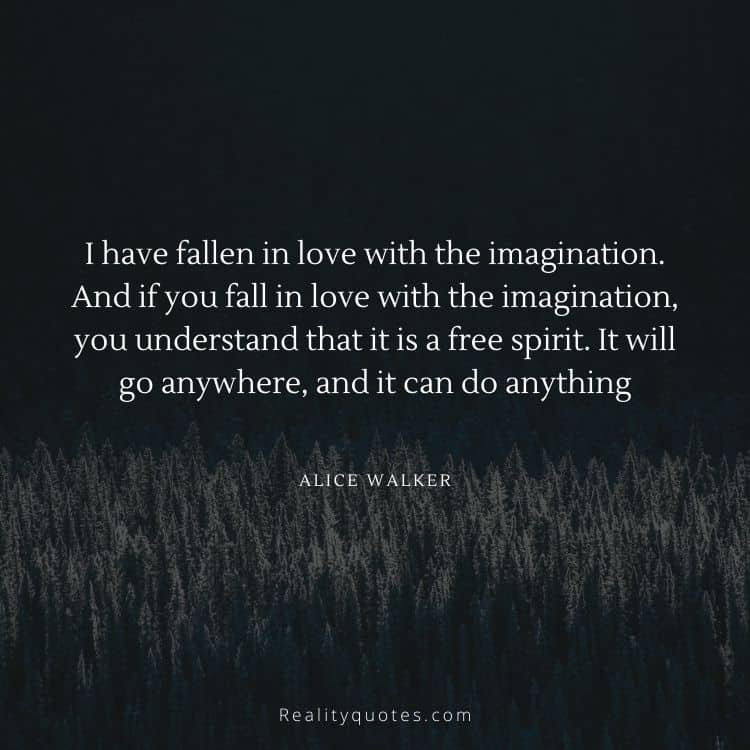 I have fallen in love with the imagination. And if you fall in love with the imagination, you understand that it is a free spirit. It will go anywhere, and it can do anything