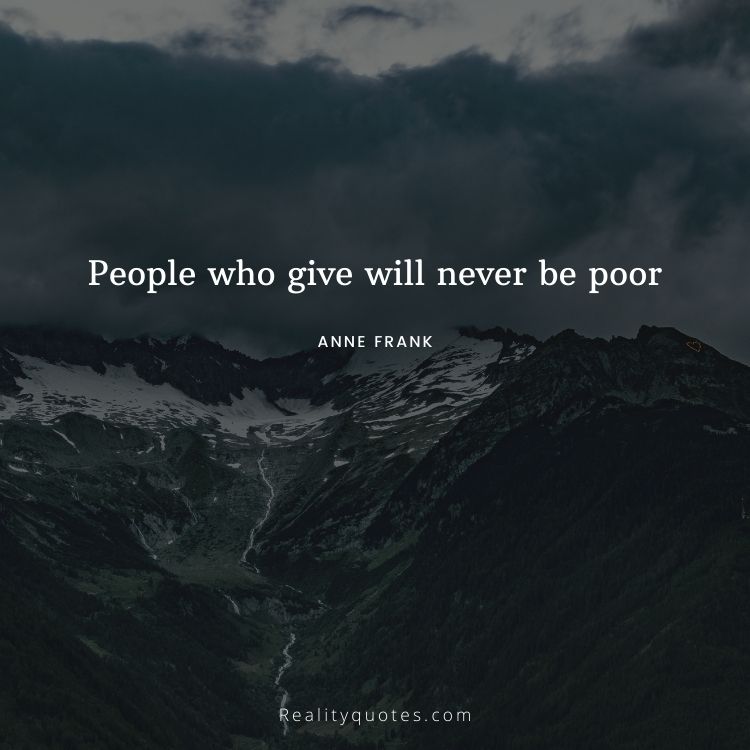 People who give will never be poor