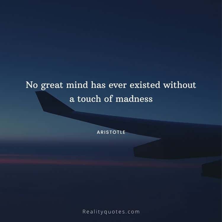 No great mind has ever existed without a touch of madness