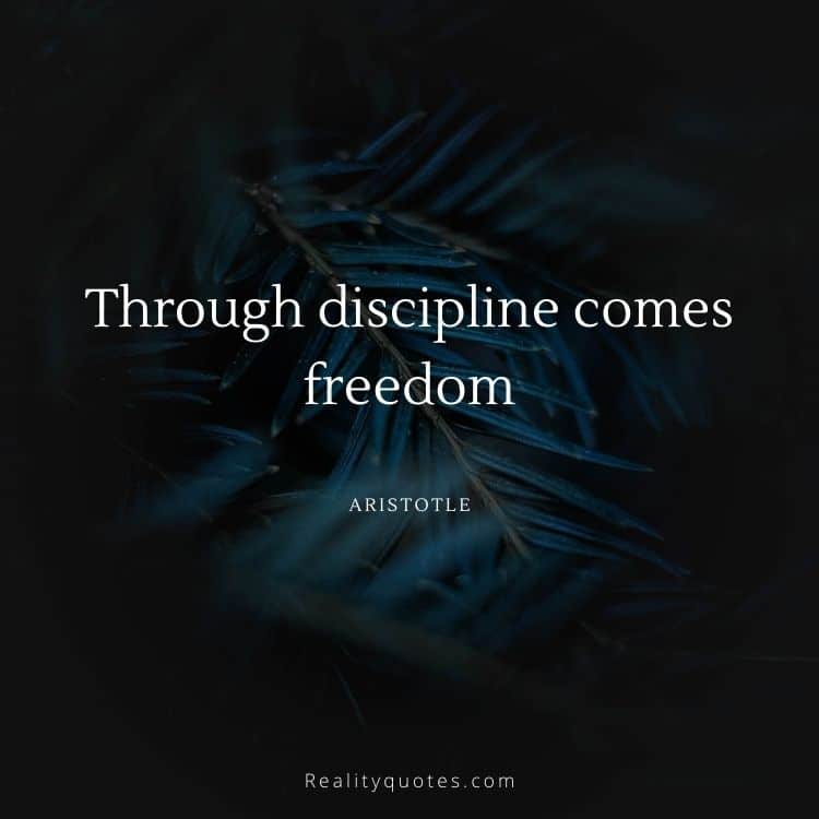 Through discipline comes freedom