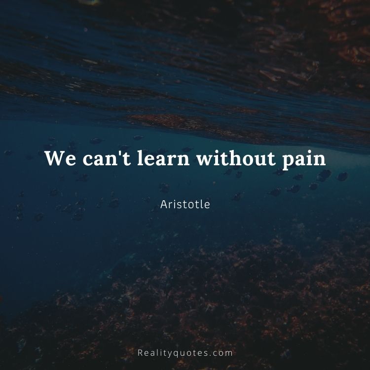 We can't learn without pain
