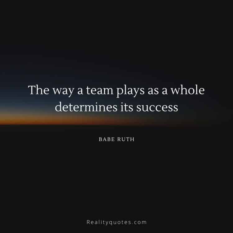 The way a team plays as a whole determines its success