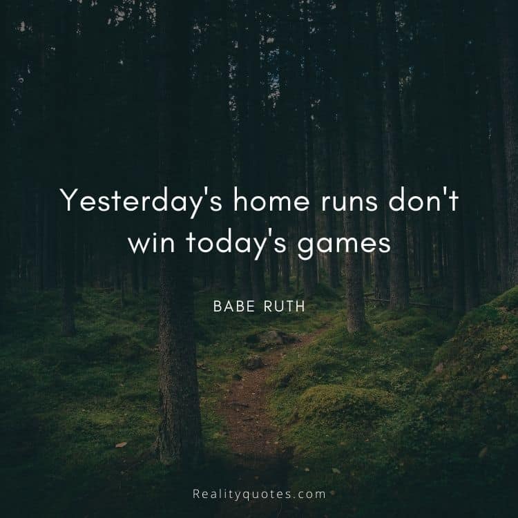 Yesterday's home runs don't win today's games