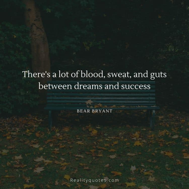 There's a lot of blood, sweat, and guts between dreams and success