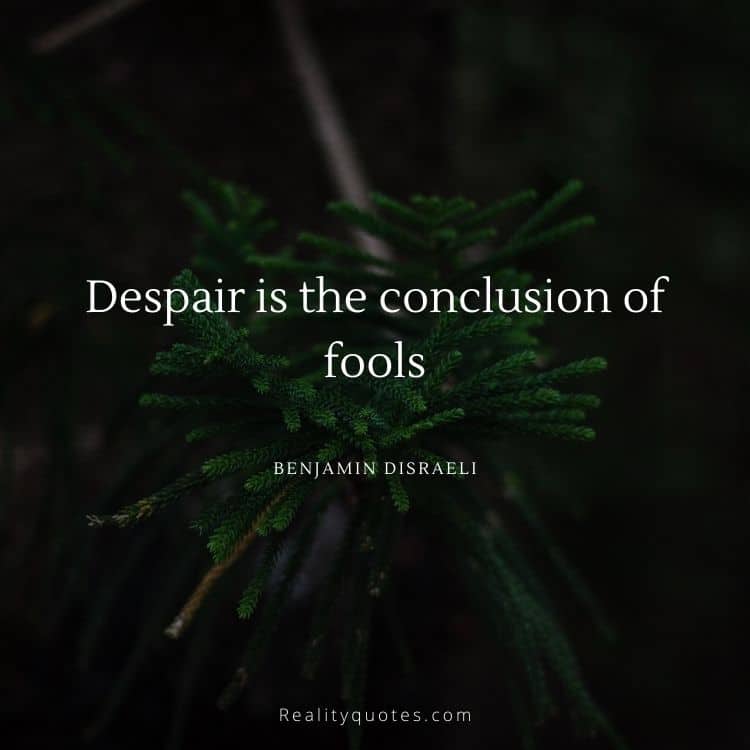 Despair is the conclusion of fools