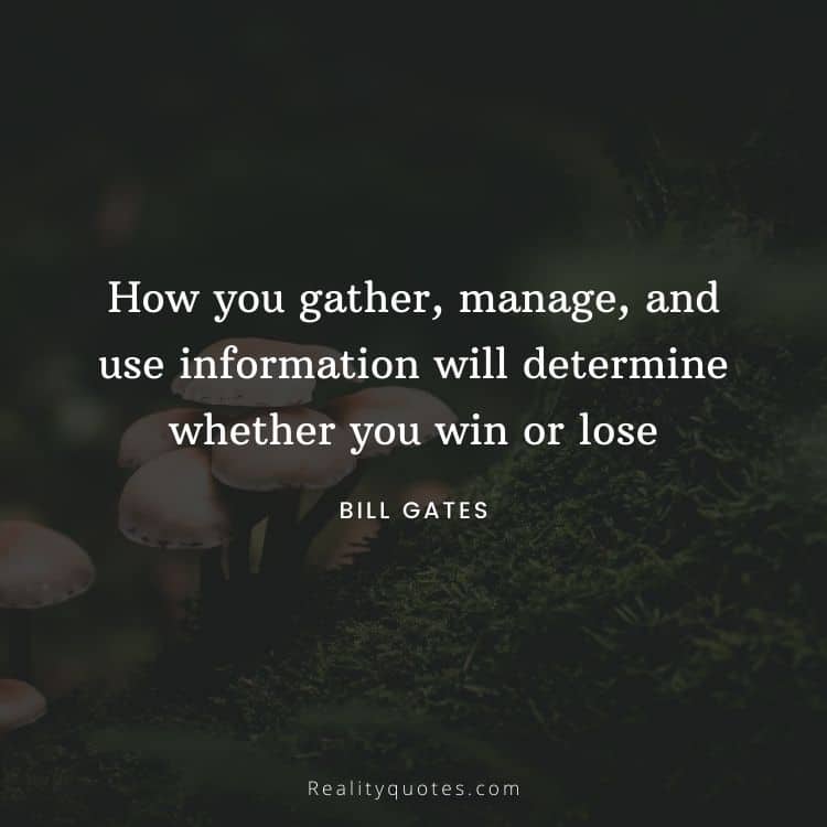 How you gather, manage, and use information will determine whether you win or lose