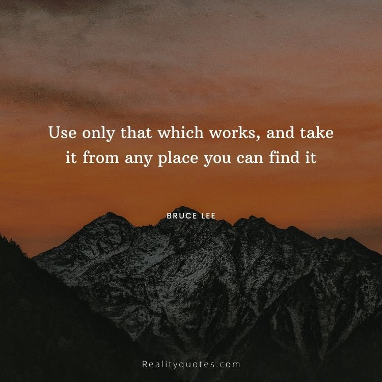 Use only that which works, and take it from any place you can find it