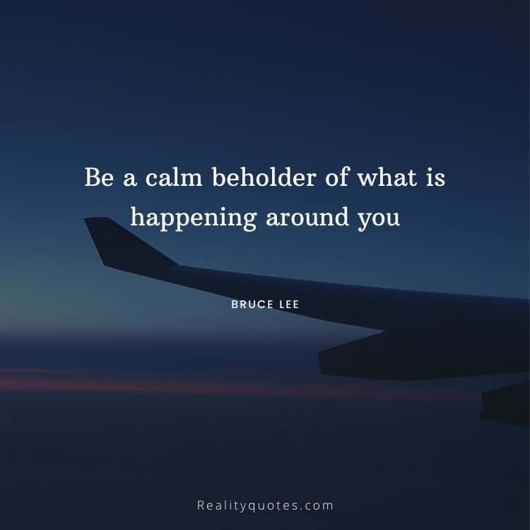 Be a calm beholder of what is happening around you