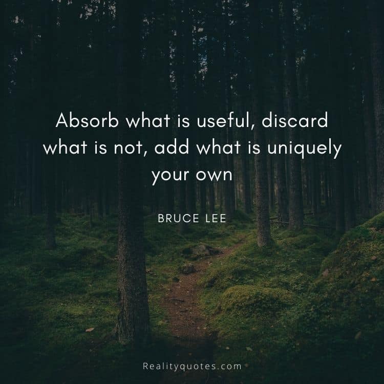Absorb what is useful, discard what is not, add what is uniquely your own