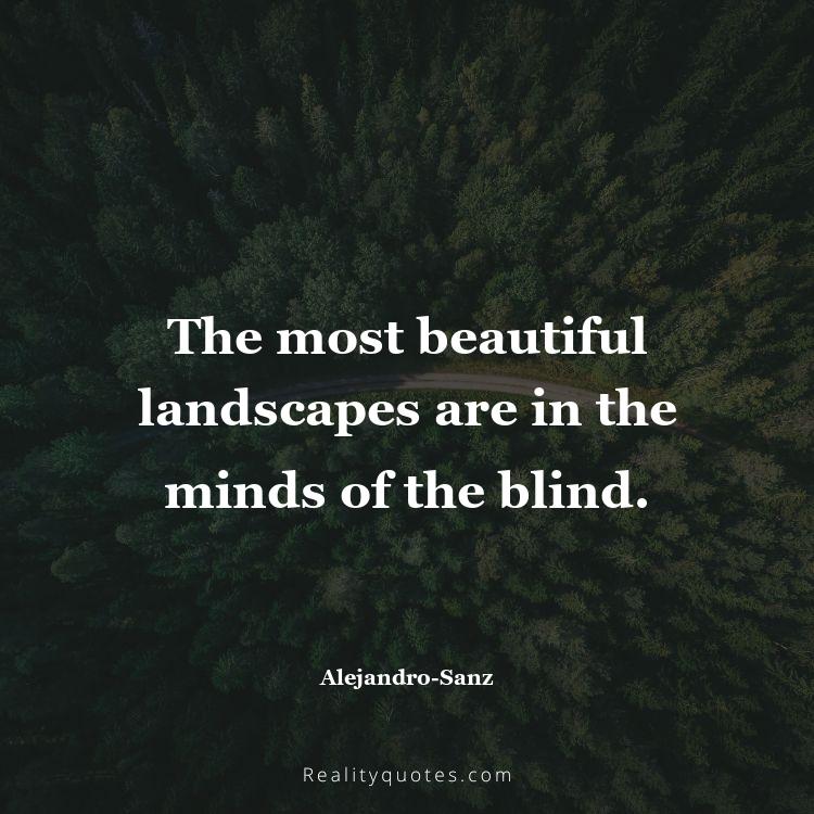 48. The most beautiful landscapes are in the minds of the blind.