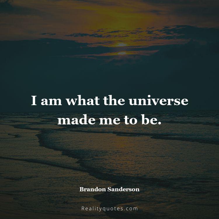 1. I am what the universe made me to be.