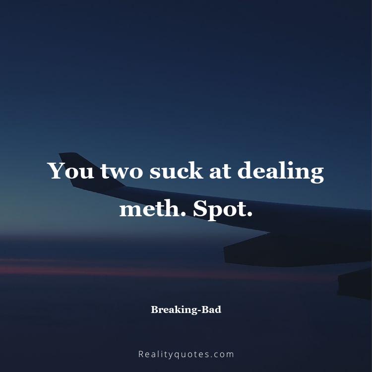 18. You two suck at dealing meth. Spot.