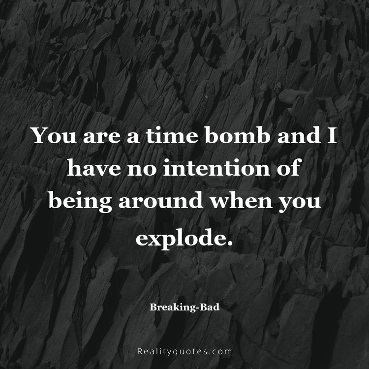 28. You are a time bomb and I have no intention of being around when you explode.