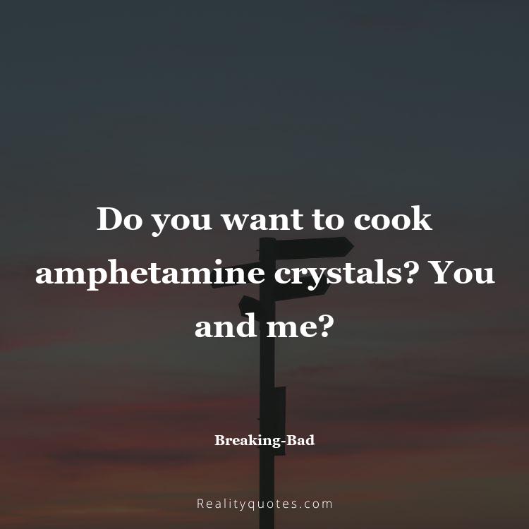 76. Do you want to cook amphetamine crystals? You and me?