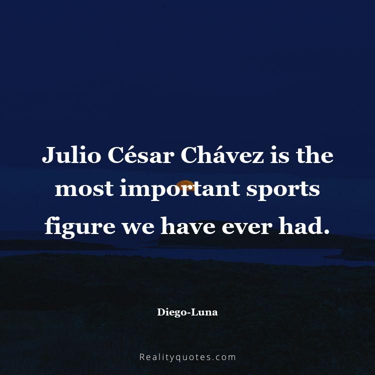23. Julio César Chávez is the most important sports figure we have ever had.