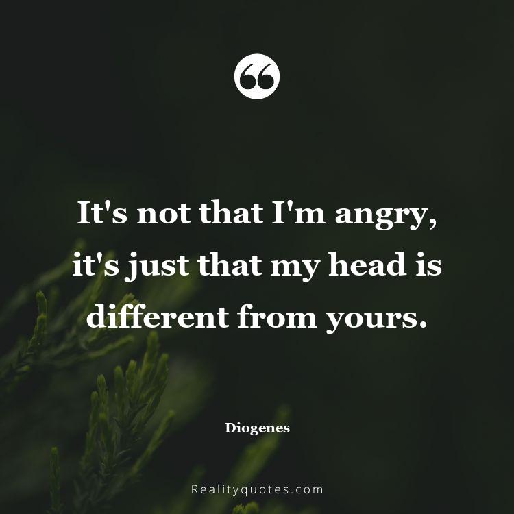 21. It's not that I'm angry, it's just that my head is different from yours.