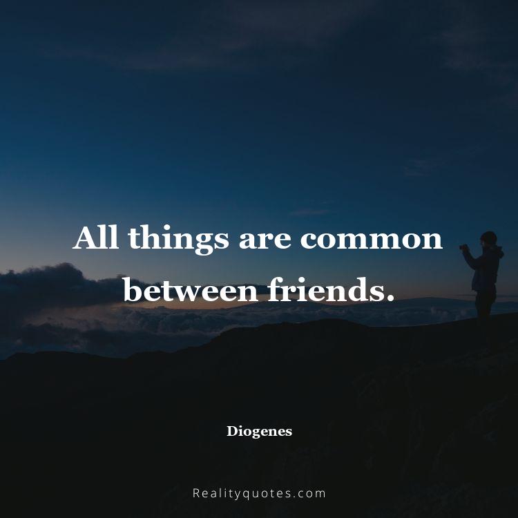49. All things are common between friends.