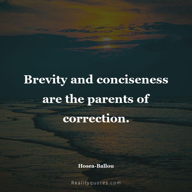 3. Brevity and conciseness are the parents of correction.
