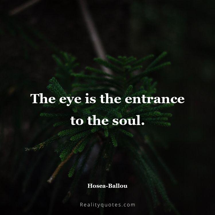 70. The eye is the entrance to the soul.