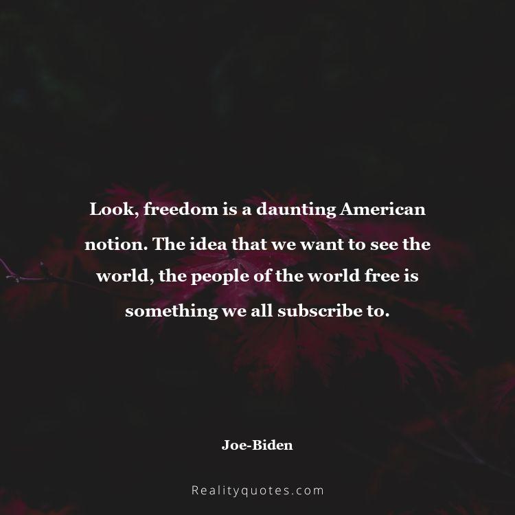 40. Look, freedom is a daunting American notion. The idea that we want to see the world, the people of the world free is something we all subscribe to.