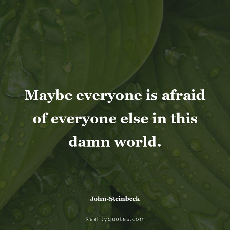 11. Maybe everyone is afraid of everyone else in this damn world.