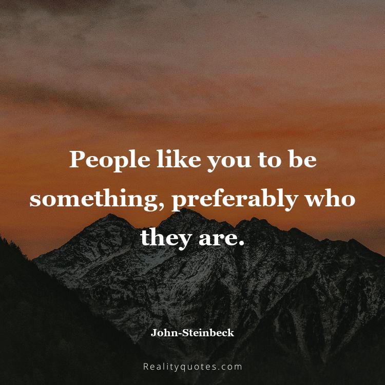 34. People like you to be something, preferably who they are.