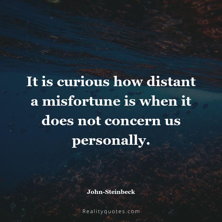 73. It is curious how distant a misfortune is when it does not concern us personally.